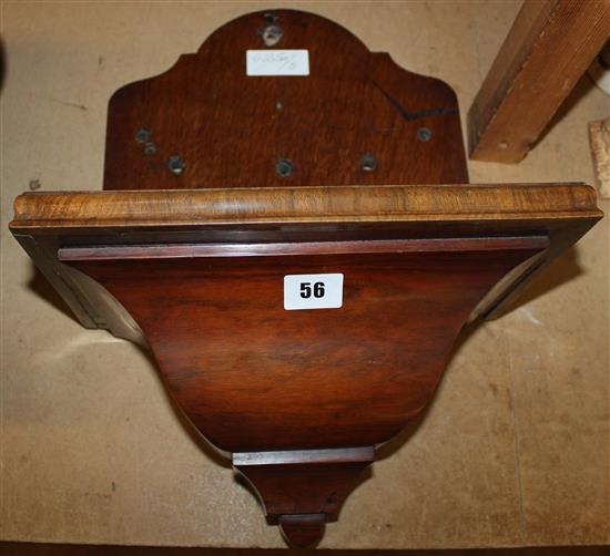 Victorian oak and mahogany bracket for clock